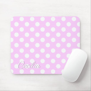 Tapis De Souris Cecilia - Nom Modèle Pastel Doux Rose Et Blanc