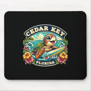 Tapis De Souris Cedar Key Floride Mignonne Tortue de Mer Surfant 