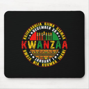 Tapis De Souris Célébration des principes Kwanzaa Kinara Bougies P