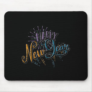 Tapis De Souris Célébration du Nouvel An des Femmes Confettis Feu 
