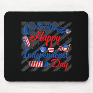 Tapis De Souris Célébrons - Joyeux 4 juillet Jour de l'Indépendanc