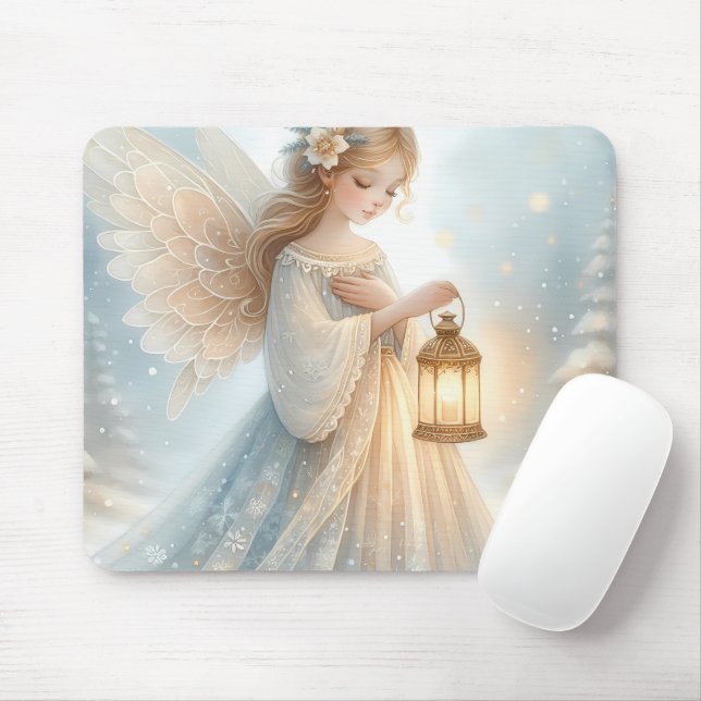 Tapis De Souris Celestial Winter Angel Lantern of Comfort (Avec souris)