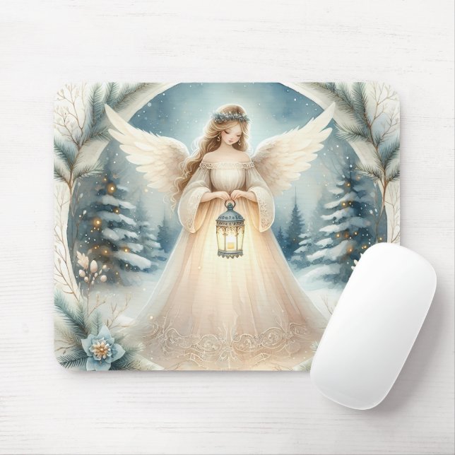 Tapis De Souris Celestial Winter Angel Lantern of Hope (Avec souris)