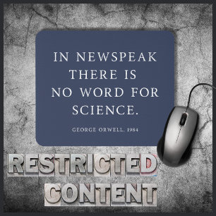 Tapis De Souris Censure de la science Citation libre d'Orwell