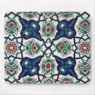 Tapis De Souris Céramique Florale Bleue Turque