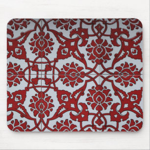 Tapis De Souris Céramique Florale Rouge Turque