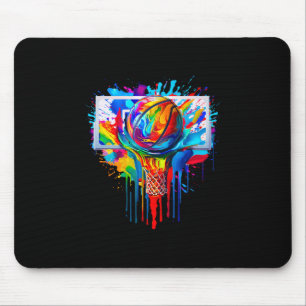 Tapis De Souris Cerceau de dunk splash tache tie-dye couleur vive