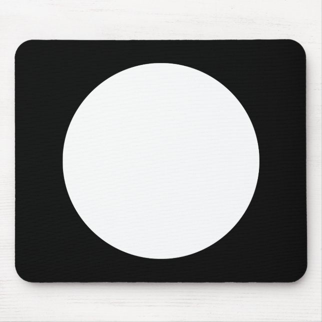 Tapis De Souris Cercle - Blanc avec noir (Devant)