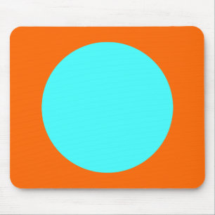 Tapis De Souris Cercle - Bleu glace et orange
