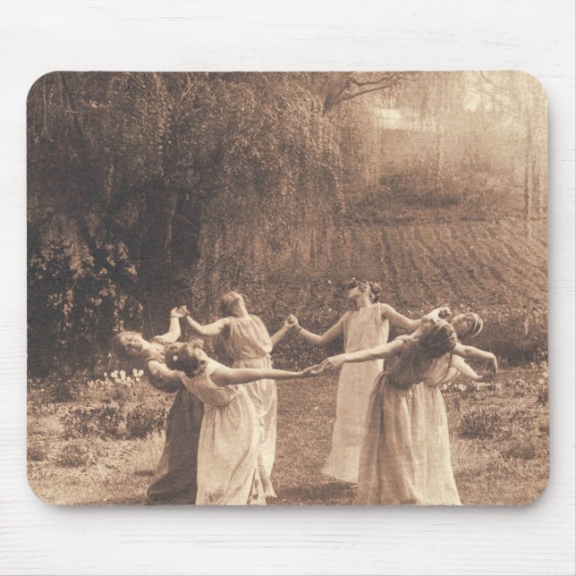 Tapis De Souris Cercle De Sorcières Femmes Vintages Danser (Devant)