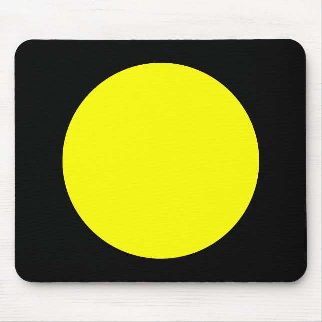 Tapis De Souris Cercle - Jaune et noir (Devant)