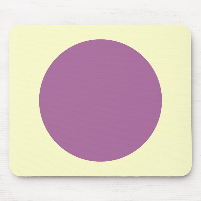 Tapis De Souris Cercle - Plum poussiéreux sur jaune pâle (Devant)
