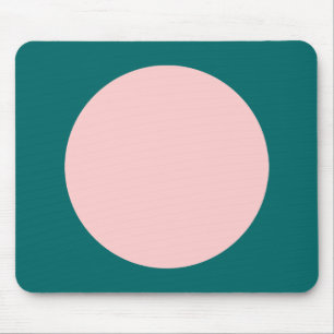Tapis De Souris Cercle - rose pâle avec vert mousse