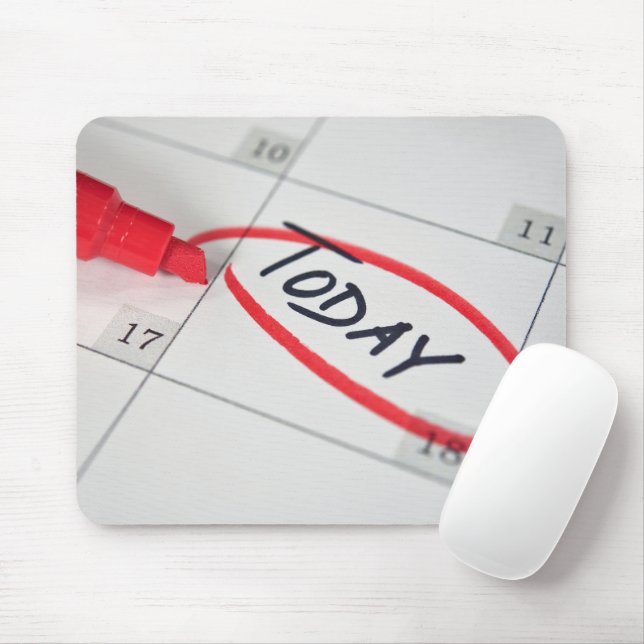Tapis De Souris Cercle rouge sur le calendrier (Avec souris)