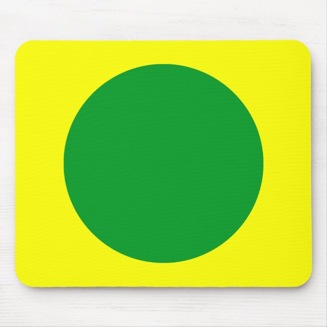 Tapis De Souris Cercle - Vert herbe et Jaune (Devant)