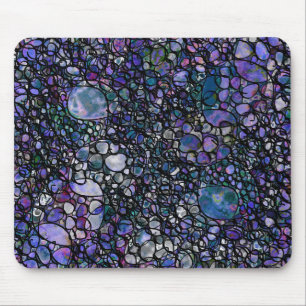 Tapis De Souris Cercles Abstraits dessinés à la main, Bleu, Violet