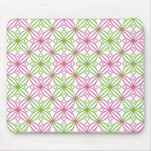 Tapis De Souris Cercles abstraits rose et vert motif