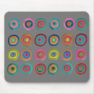 Tapis De Souris Cercles arc-en-ciel coloré mignon whimsical
