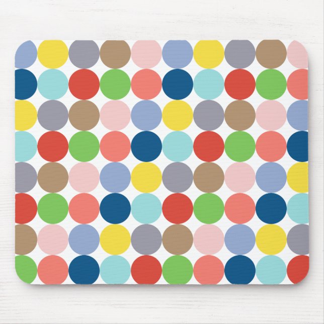 Tapis De Souris cercles colorés de couleur pastel... (Devant)