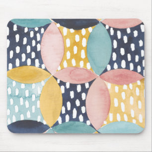 Tapis De Souris Cercles géométriques d'aquarelle
