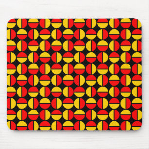 Tapis De Souris Cercles tournants - rouge et ambre sur noir