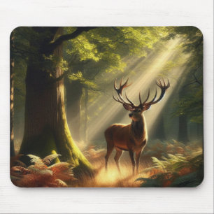 Tapis De Souris Cerf dans la forêt matinale