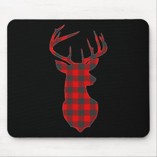 Tapis De Souris Cerf Plaid Red Reindeer Buck Noël Noël Noël