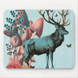 Tapis De Souris Cerfs communs de turquoise dans la forêt 2 de