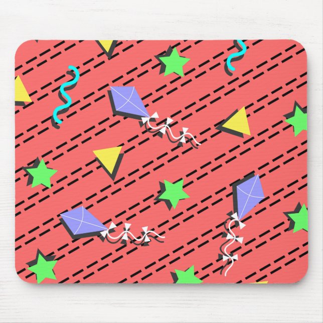 Tapis De Souris cerfs-volants, étoiles, triangles et lignes courbe (Devant)