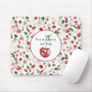Tapis De Souris Cerise Rouge Pomme Vert Pétales