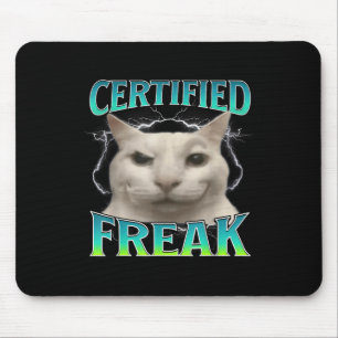 Tapis De Souris Certifié Freak Funny Chat Mème Maudit Silly Starin
