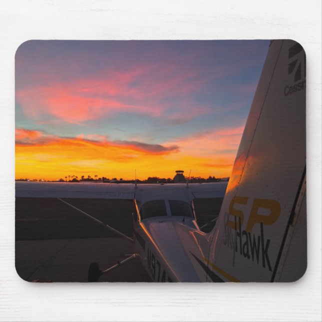 Tapis De Souris Cessna 172 au coucher du soleil (Devant)