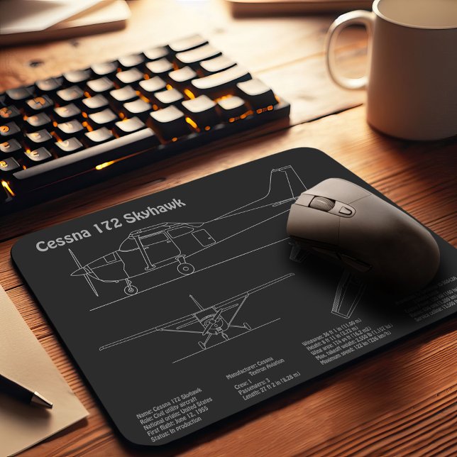 Tapis De Souris Cessna 172 Skyhawk - Plan directeur de l'avion PD (Créateur téléchargé)