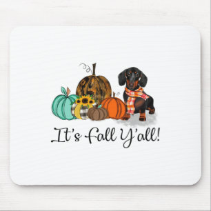 Tapis De Souris C'est Fall Y'all Dachshund Citrouille Dog Hallowee