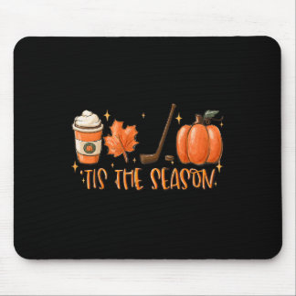 Tapis De Souris C'est la saison Hockey Latte Feuilles Bonjour citr