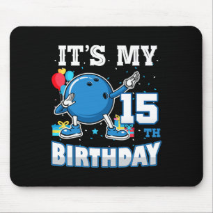 Tapis De Souris C'est mon 15e anniversaire Dabbing Bowling 15 ans