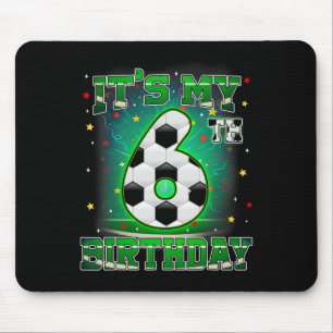 Tapis De Souris C'est mon 6ème anniversaire Garçons Football 6 ans