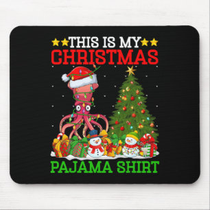 Tapis De Souris C'est Mon Arbre De Noël Pyjama Lumières Calmar Noë