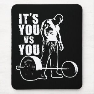 Tapis De Souris C'est vous contre vous - Lifting Workout Motivatio