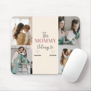 Tapis De Souris "Cette Maman Appartient À" Photo Personnalisée Mou