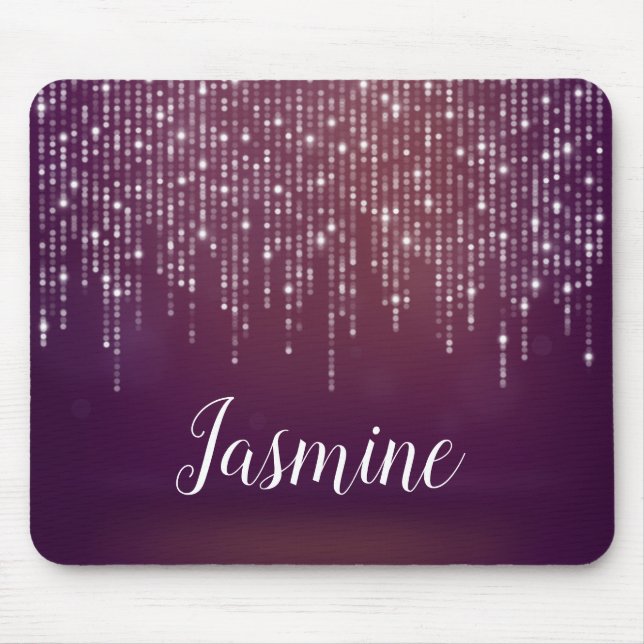 Tapis De Souris Chaîne de lumière blanche classique personnalisée (Devant)