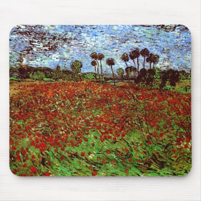 Tapis De Souris Champ avec les papillons Van Gogh Art (Devant)