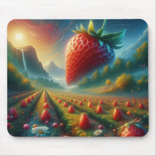 Tapis De Souris Champ de fraises de rêves