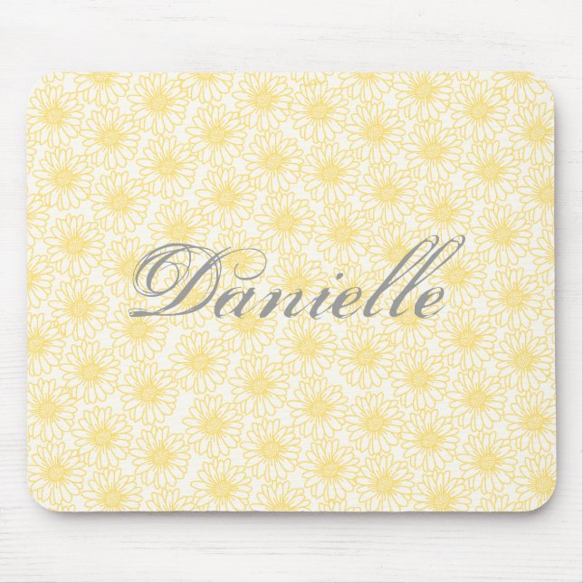 Tapis De Souris Champ de marguerites Mousepad, Fleurs Jaunes (Devant)