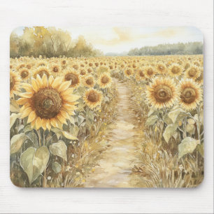 Tapis De Souris Champ de Tournesols Jaunes