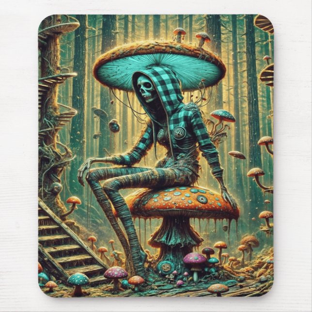 Tapis De Souris champignon cyberpunk squelette mousepad (Devant)