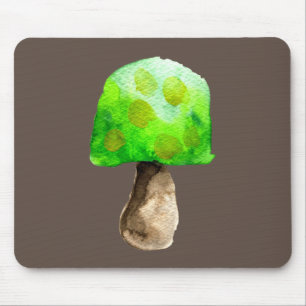 Tapis De Souris Champignon vert aquarelle champignons mignons
