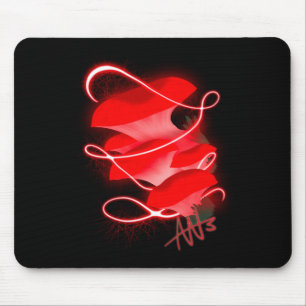 Tapis De Souris Champignons rouges brillants d'huître enchantés