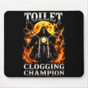 Tapis De Souris Champion de bouchage de toilettes drôle squelette 