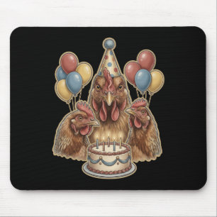 Tapis De Souris Chapeau de gâteau drôle de fête d'anniversaire de 